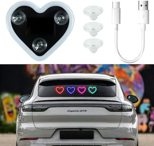 Iluminat Decorativ Interior Auto Alista Home Model Inimă Solar Încărcare Usb Afișaj Baterie 9.7 X 8.4 X 1.6 Cm Albastru