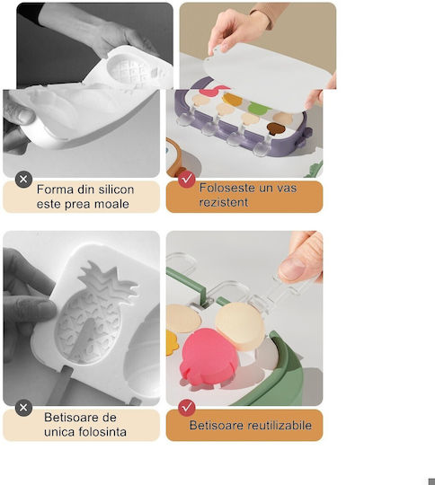 Alista Home Bakeware Tin Ice Cream Ice Lolly Silicone 21x12.8x3cm