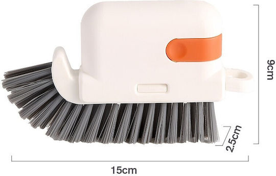 Perie De Curățare Multifuncțională 3 În 1 Alista Home Pentru Bucătărie Vase Geamuri Cap Detasabil 9x15x2,5 Cm Portocaliu