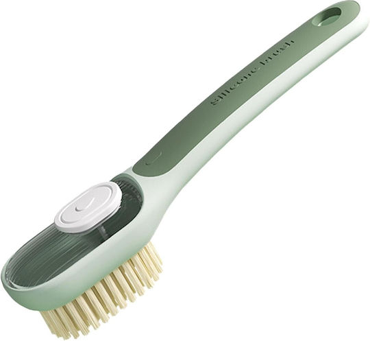 Perie Multifuncțională 2 În 1 Alista Home Perie Deasă Perie Din Piele De Căprioară Recipient Pentru Lichid Mâner Lung 20,1 X 4,3 X 5 Cm Verde