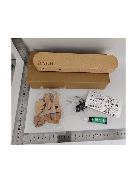 Alista Home Agățătoare Chei De Perete Din Lemn 5 Compartimente 13.5x22cm