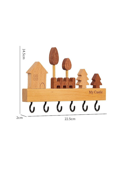 Alista Home Kleidothiki De Perete Din Lemn 14.5x2x22.5cm