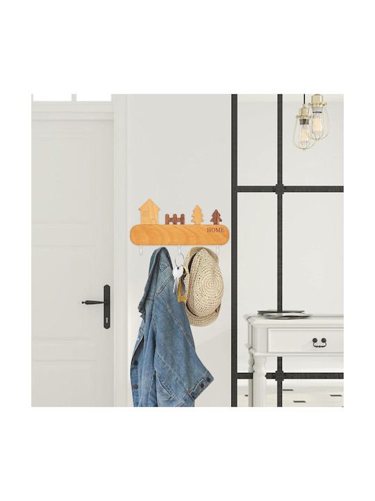 Alista Home Agățătoare Chei De Perete Din Lemn 5 Compartimente 13.5x23cm