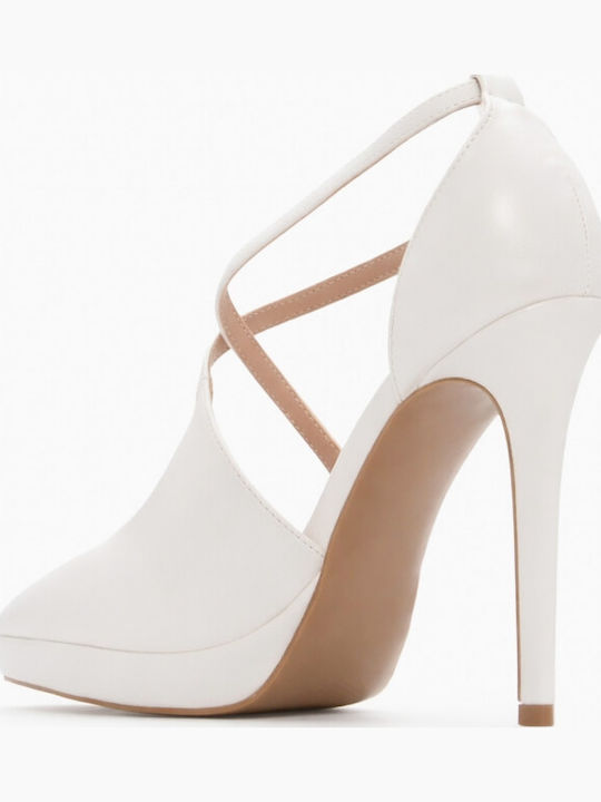 Остри Обувки На Ток Бели