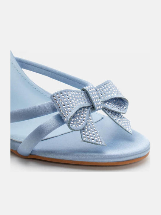 Damen Sandalen mit Strass Hellblaue