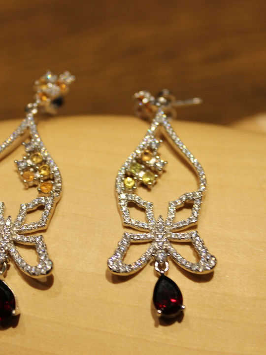 Songea Padparadscha Sapphire Butterfly Earrings