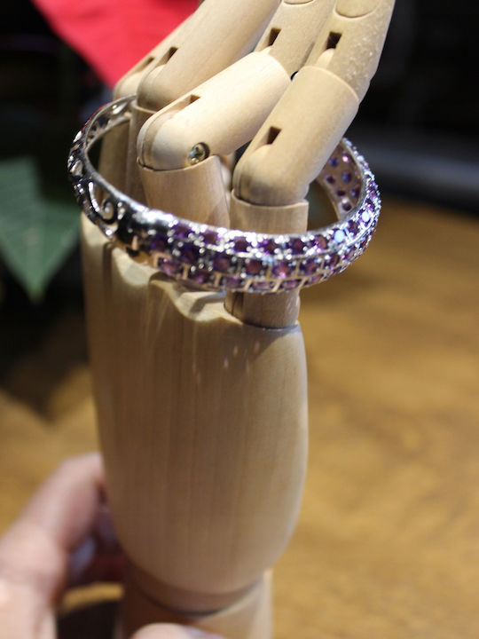 Silver Bracelet Natural Amethysts