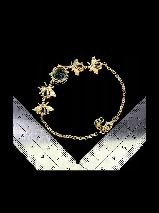 Spectacular 925 Bracelet Natural Topaz Sky Blue Amethyst Bee Spectacular 925 Bracelet Natural Topaz Sky Blue Amethyst Bee