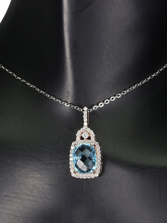 Natural Topaz Sky Zircon Delicate Necklace