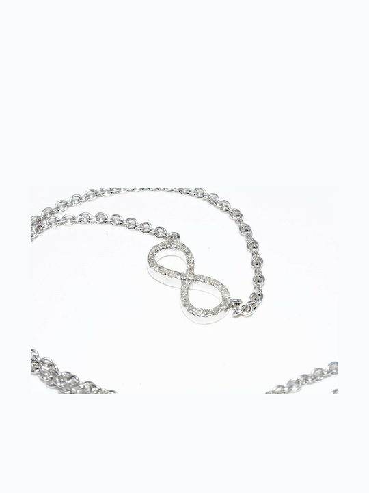 Silver Infinity Necklace Diamonds 0.20ct