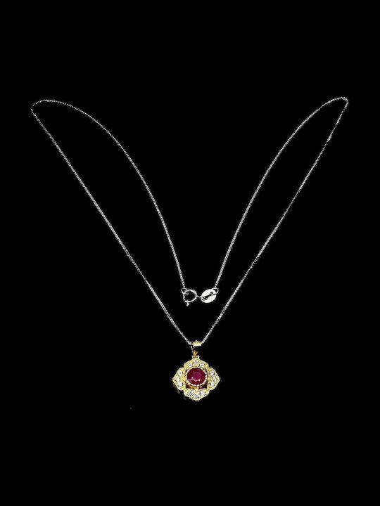 Beautiful Delicate Necklace Natural Ruby Zirconia