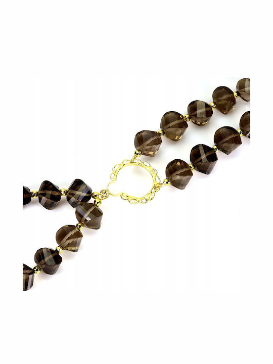 925 Silver Stunning Natural Smoky Quartz Diamond Necklace