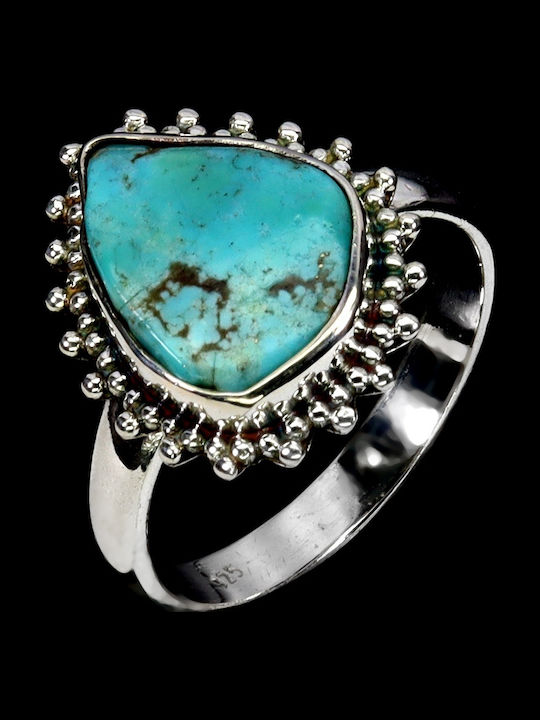 Silver 925 Stunning Elegant Turquoise Ring Size 17 Silver 925 Stunning Elegant Turquoise Ring Size 17