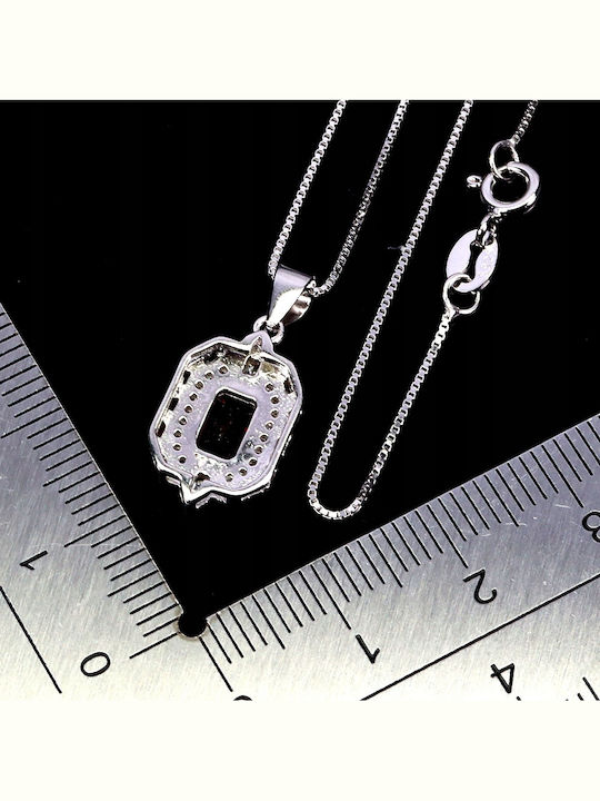 Silver Elegant 925 Necklace Delicate Zircon Natural Sapphire