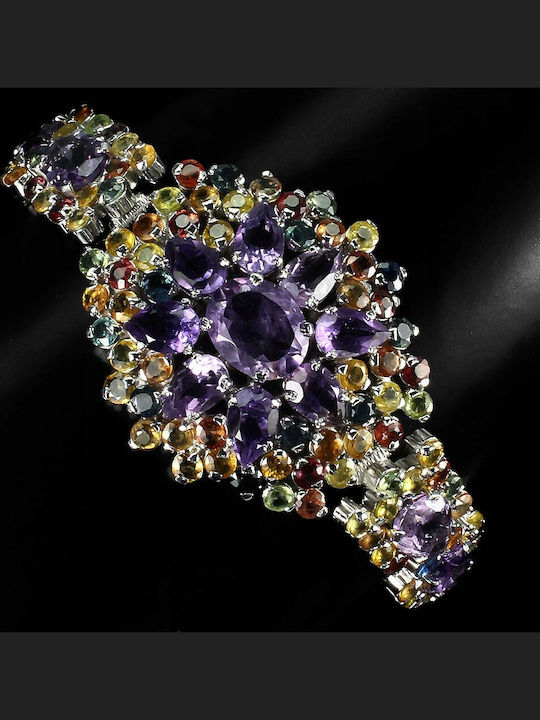 925 Amethyst Sapphire Bracelet Certificate
