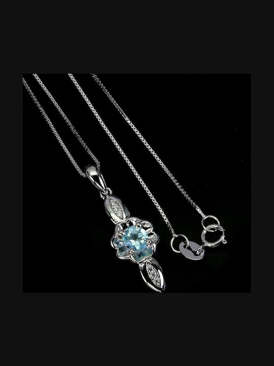 925 Natural Sky Blue Topaz Delicate Necklace