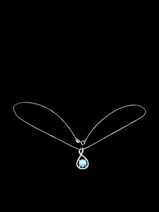 Delicate Silver Turquoise Beautiful 925 Necklace Delicate Silver Turquoise Beautiful 925 Necklace