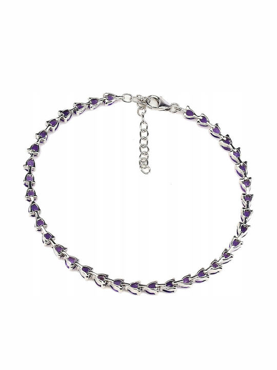 Silver Bracelet Natural Amethysts Beautiful 925