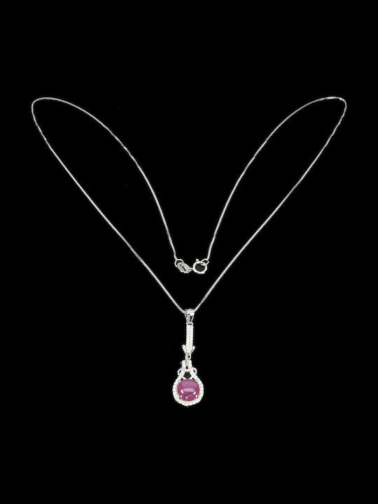 Delicate Necklace Beautiful Natural Ruby Zirconia
