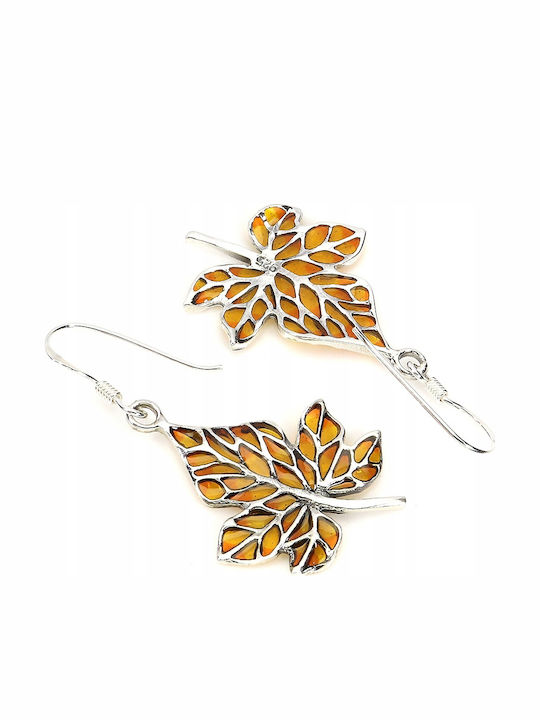 Silver 925 Enamel Maple Leaf Earrings 3