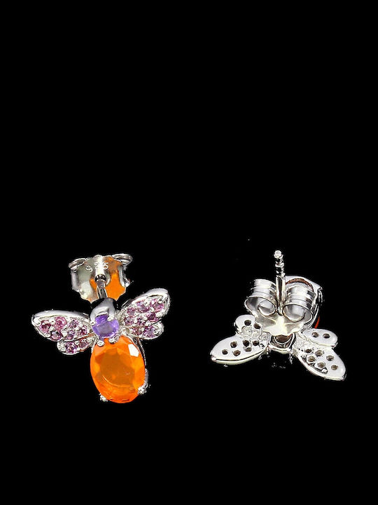 925 Bienen Ohrringe Zarte Granate Amethyste Orange Opale