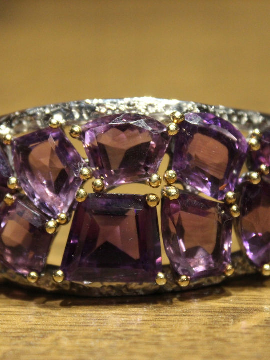 925 Silver Bracelet Amethysts Spinels