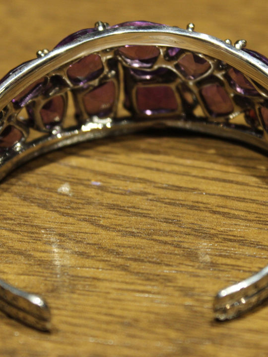 925 Silver Bracelet Amethysts Spinels