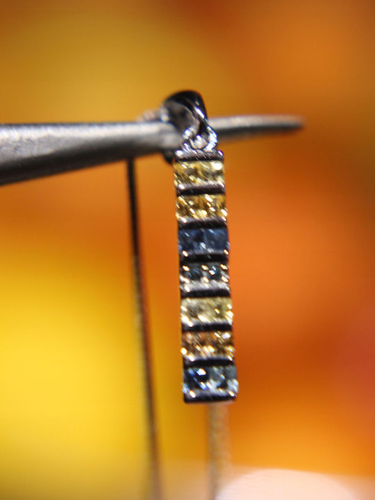 925 Silver Necklace Delicate Natural Sapphires Songea Elegant