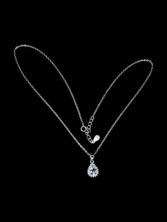 925 Delicate Sky Blue Topaz Natural Necklace