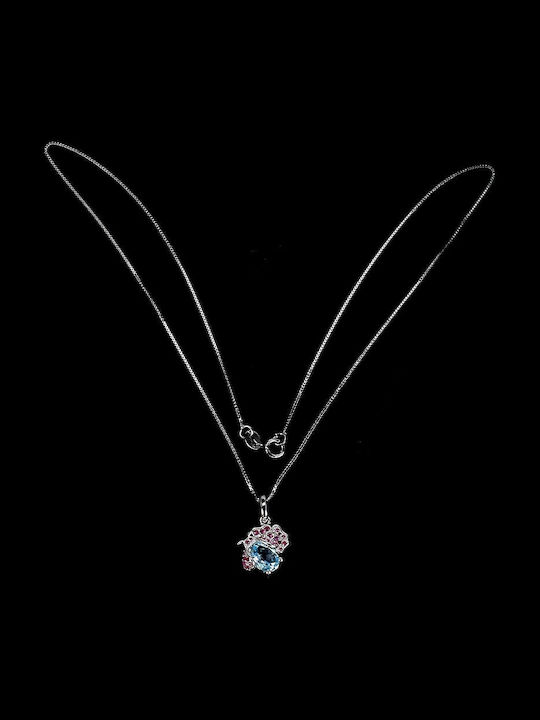 Colier Delicat Zircon Topaz Cer Ceresc Natural