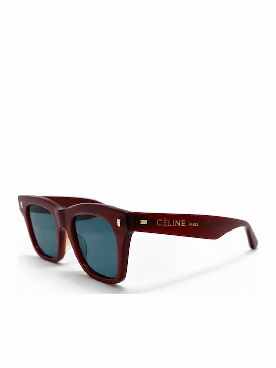 Celine Damentaschen Sonnenbrillen mit Roter Horn umrandeter Rahmen und Roter Farbe Gläser CL40057I 66V