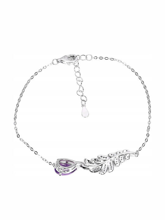 Delicate 925 Bracelet Natural Amethyst Zircon Elegant