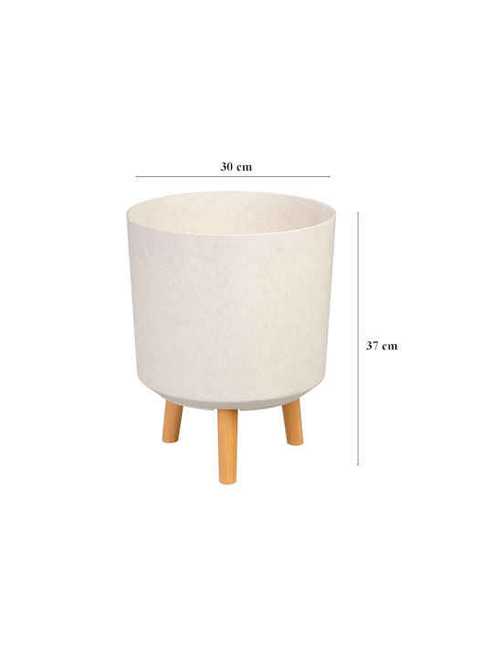 SGTT Plastic Flower Pot Whitewheat 37x37cm