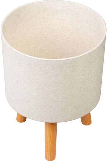 SGTT Plastic Flower Pot Whitewheat 37x37cm