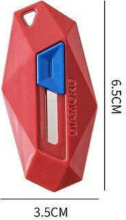 Cuțit De Tăiat Alista Home Cu Vârf Rotunjit Și Dințișori Tip Breloc 6.5x3.5 Cm Roșu