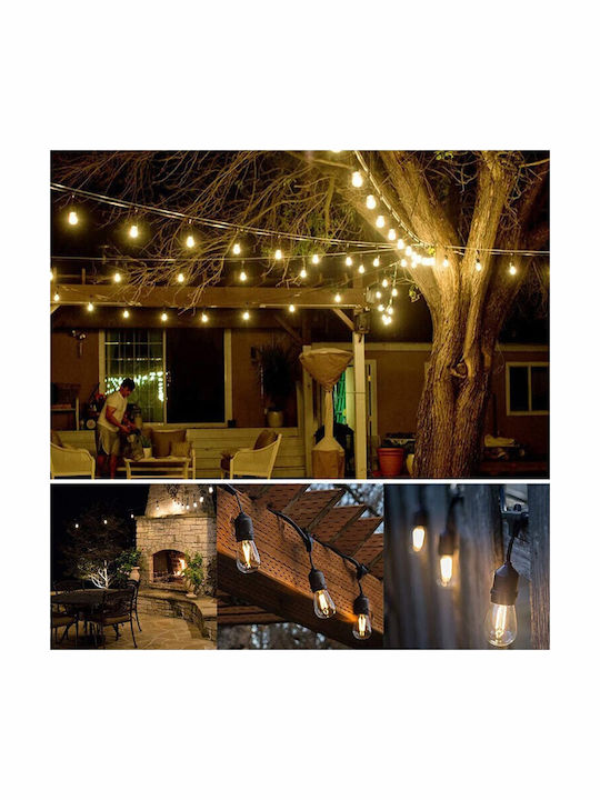 Alista Home Ghirlandă Luminoasă LED Etanșă IP44 10m cu 10 Becuri Alb Cald