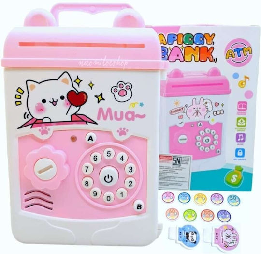 Pușculiță Fete Alista Home Cutie Economii Simplă Acces Cu Cheie 17 X 11.5 X 10 Cm 400 Gr Alb Roz