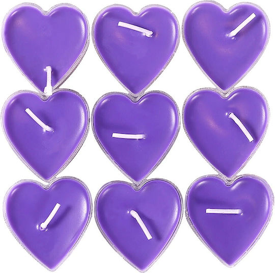 Alista Home Lumânări Mici Aromatice Cu Miros De Lavandă În Culoare Violet Până La 4 Ore Timp De Ardere 9 Bucăți