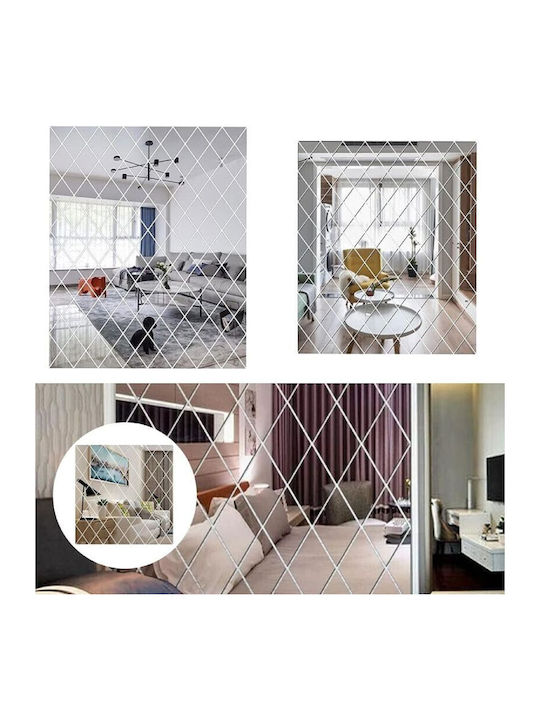 Set 32 Oglinzi de Perete Autoadezive Alista Home Formă de Romb Acrilice 14.2x23.6x15.5 Cm