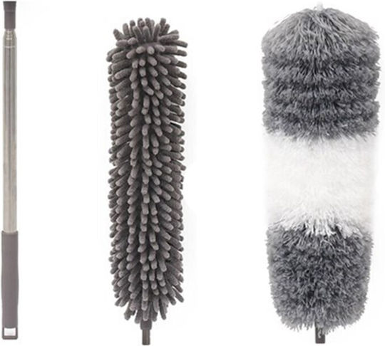Mop De Curățare Cu Microfibre Alista Home Set 2 Capete Detasabile Mop Cu Microfibre Cu Mâner Extensibil Eva Ambalat În Husă Cu Fermoar Gri