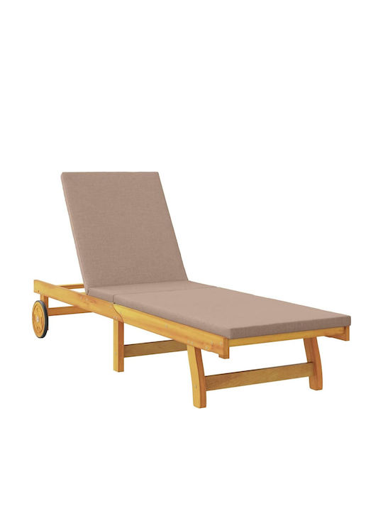 Doppelter Hölzernes Liegestuhl mit Kissen Braune mit Tische 199x63x85cm