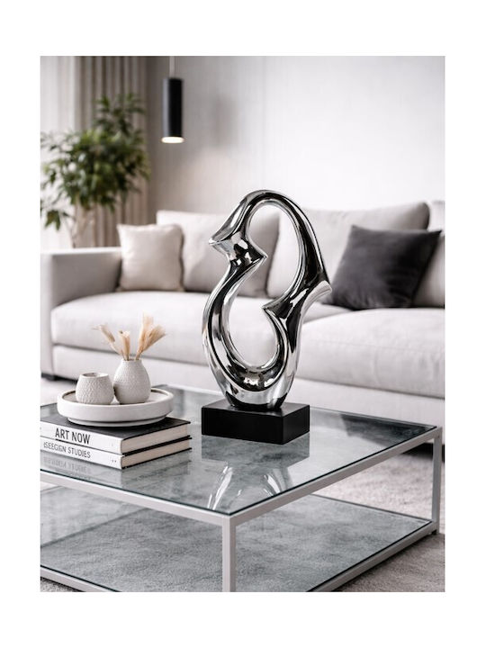 Keramik Silber Dekorative Abstrakte Designbasis 35,5 cm