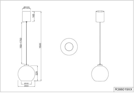 Trio Lighting Κρεμαστό Φωτιστικό Μελί