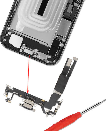 Clappio Conector De Încărcare Usb-c Iphone 17 Microfon Integrat Negru