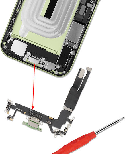 Clappio Usb-c Charging Connector Iphone 17 Integrated Microphone Pale Green