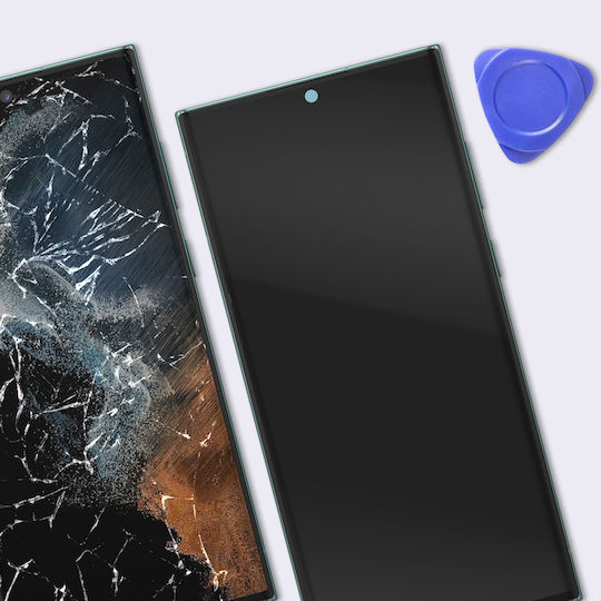 Clappio Пълен Екран Galaxy S22 Ultra Soft OLED Панел С Интегрирана Рамка Зелен