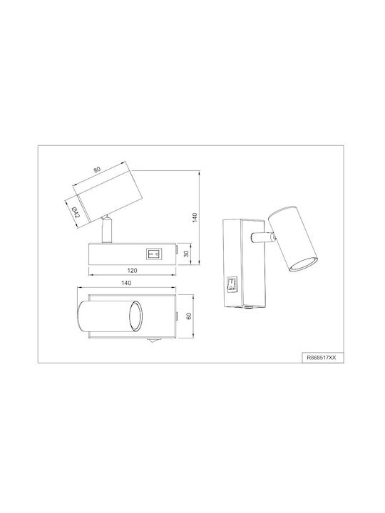Trio Lighting Single Ceiling & Wall Spot in Brown Colour