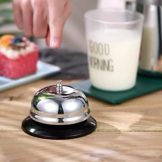 Alista Home Clopot De Recepție Din Plastic Pentru Hotel Cu Diametru 6 Cm Argintiu 1 Bucată