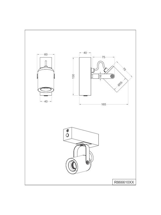 Trio Lighting Μονό Σποτ σε Λευκό Χρώμα
