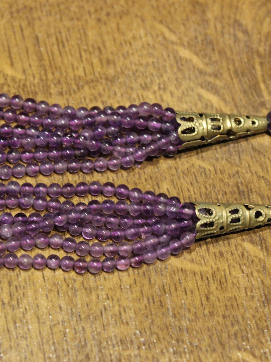 Dangling Earrings Natural Amethyst Stones Brass 3